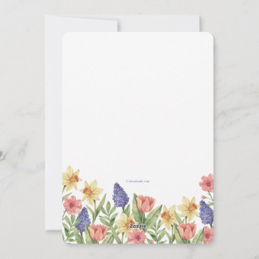 Lente Foto Geboorte Aankondiging Pasen Kaart (Achterkant)