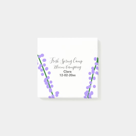 Lente frisse kampeer lavendel bloemen naam datum s post-it® notes (Voorkant)