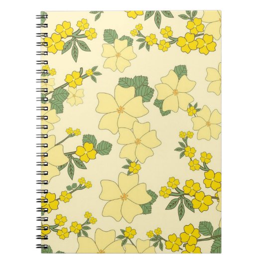 Lente Geel Bloemmotief Notitieboek (Voorkant)