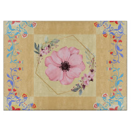 Lente geïnspireerd ontwerp, Oranje bloemengrafisch Snijplank