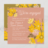 Lente gele boterbloem roze bloesem We’re Engaged Kaart (Voorkant / Achterkant)