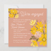 Lente gele boterbloem roze bloesem We’re Engaged Kaart (Voorkant)
