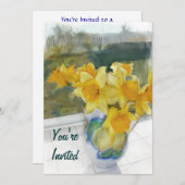 Lente gele deffodis in een venster kaart (Voorkant / Achterkant)