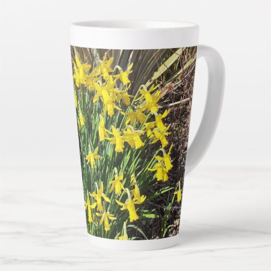 Lente gele diaffodils Latte Mok (Rechterhoek)