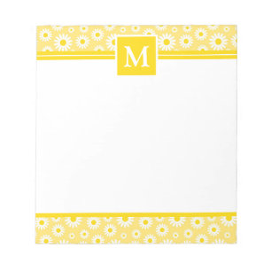Lente Gele Madeliefjes Monogram Notitieblok