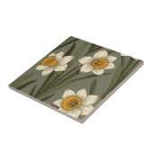 Lente Gele Narcis Bloem Botanisch Patroon Tegeltje (Zijkant)