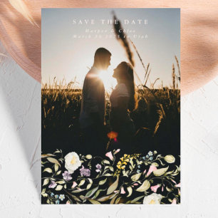 Lente Gele Wilde Bloem Pampas Boho Foto Save The Date