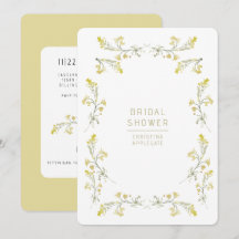Lente Gele Wilde Bloemen Bruidsuitnodiging