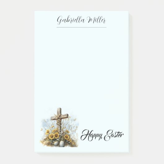 Lente geloof & bloemrijke Pasen groet Post-it® Notes (Voorkant)