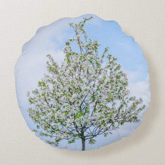 Lente - Gelukkig Pasen Rond Kussen (Achterkant)