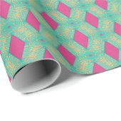 Lente Geometrisch Groen Roze No2 Cadeaupapier (Rol Hoek)