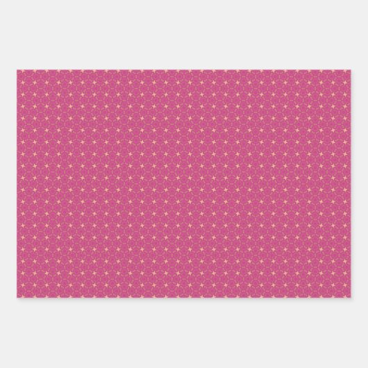 Lente Geometrische Groene Donker Roze Set Inpakpapier Vel (Voorkant 3)