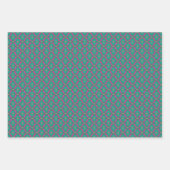 Lente Geometrische Groene Donker Roze Set Inpakpapier Vel (Voorkant 2)