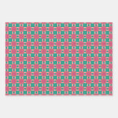 Lente Geometrische Groene Donker Roze Set Inpakpapier Vel (Voorkant)