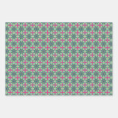 Lente Geometrische Groene Roze Set Inpakpapier Vel (Voorkant)