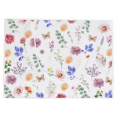 Lente geperste wilde bloemen vlinder wit groot cadeauzakje (Achterkant)