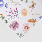 Lente Geperste Wilde Bloemen Vlinder Wit Tissuepapier (Detail)