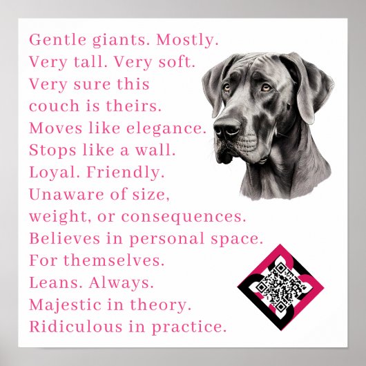 Lente Great Dane Poster (Voorkant)