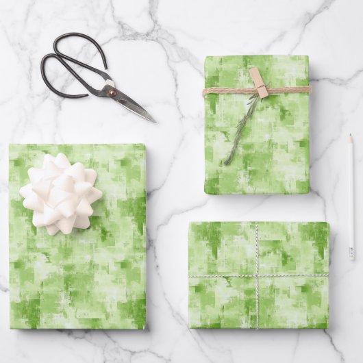 Lente Groen Abstract  Inpakpapier Vel (Voorkant)