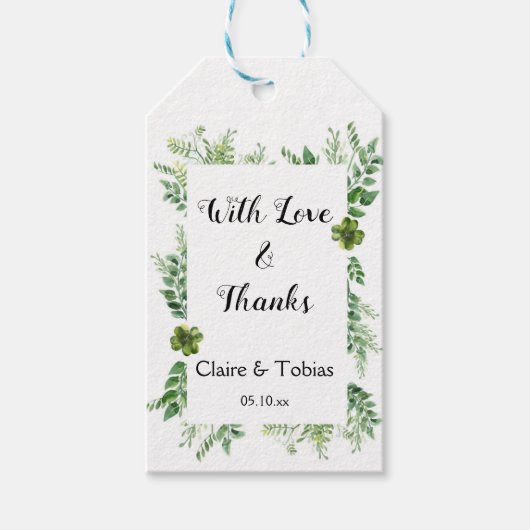 Lente Groen Blad Kruid Dank Je Cadeaulabel (Voorkant)
