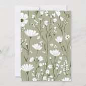 Lente groen en wit bloemendesign bruidsfeest kaart (Achterkant)