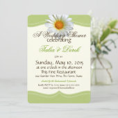 Lente Groen en Wit Gazania Trouwdouche Kaart (Staand voorkant)