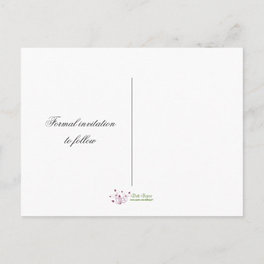 Lente groen en wit gestippelde Zwitsers Save The D Aankondigingskaart (Achterkant)