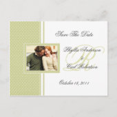 Lente groen en wit gestippelde Zwitsers Save The D Aankondigingskaart (Voorkant)