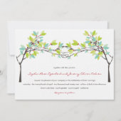 Lente Groen Geknoopte Liefde Bomen Bruiloft Uitnod Kaart (Voorkant)