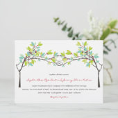 Lente Groen Geknoopte Liefde Bomen Bruiloft Uitnod Kaart (Staand voorkant)