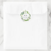 Lente groen krans bruiloft monogram Sticker (Tas)