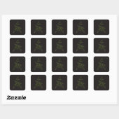 lente groen vierkante sticker (Vel)