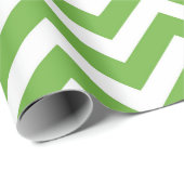 Lente groen & wit chevron bruiloft verjaardag cadeaupapier (Rol Hoek)