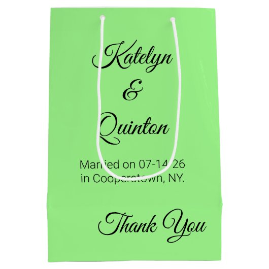 Lente Groen & Zwart in Elegantie: Bruiloft Medium Cadeauzakje (Achterkant)