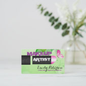 Lente Groene Achtergrond Make-up Artiest Visitekaartje (Staand voorkant)