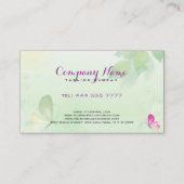 Lente Groene Achtergrond Make-up Artiest Visitekaartje (Achterkant)