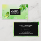 Lente groene achtergrond met vlinder 2 visitekaartje (Voorkant / Achterkant)