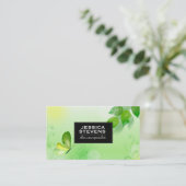 Lente groene achtergrond met vlinder 2 visitekaartje (Staand voorkant)