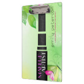 Lente Groene Achtergrond met Zwart Schoonheidssymb Klembord (Links)