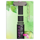 Lente Groene Achtergrond met Zwart Schoonheidssymb Klembord (Voorkant)