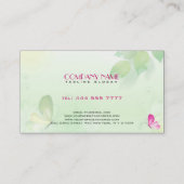 Lente Groene Achtergrond met Zwart Schoonheidssymb Visitekaartje (Achterkant)