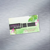 Lente Groene Achtergrond met Zwart Schoonheidssymb Visitekaartje Magneet (Voorbeeld)