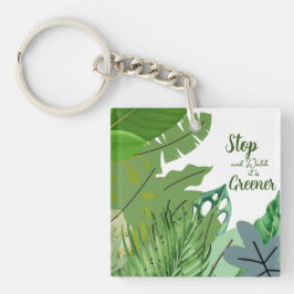 Lente Groene Blad Sleutelhanger