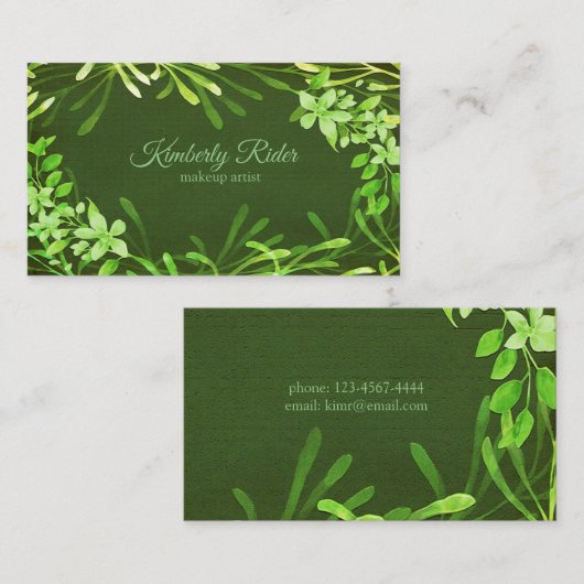 Lente groene bladeren visitekaartje (Voorkant / Achterkant)