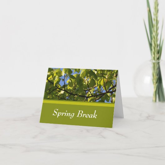Lente groene boom bladeren lente vakantie kaart (Voorkant)