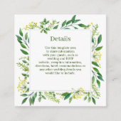 Lente Groene Botanische Kruiden Bruiloft Details Informatiekaartje (Voorkant)