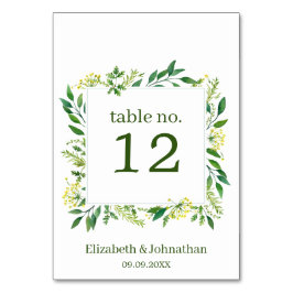 Lente Groene Botanische Kruiden Bruiloft Receptie Kaart