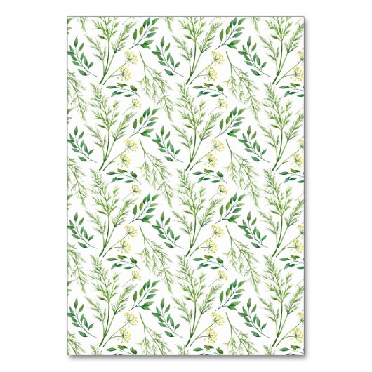 Lente Groene Botanische Kruiden Bruiloft Receptie Kaart (Achterkant)