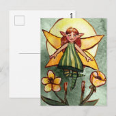 Lente Groene Fee Briefkaart (Voorkant / Achterkant)