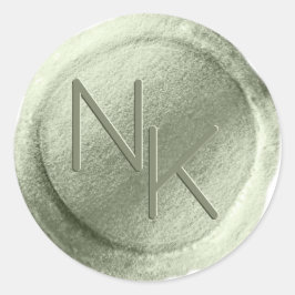 Lente Groene Folie Wax Seal Monogram Sticker